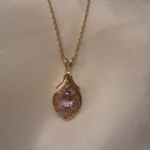 Lindenwold Faux Amethyst Pendant on 18" Chain